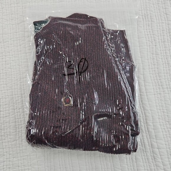 Vintage 90’s Tommy Hilfiger Sweater Men's M Red Black Chunky Knit EUC LS LN - Picture 14 of 14